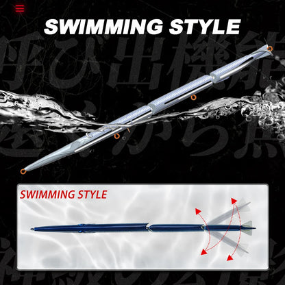 طُعم صيد السمك هانتهاوس المفصل بالقلم الرصاص، مكون من 3 أقسام، 255 مم/30.6 جم، طُعم سباحة غاطس بالإبرة لسمك القاروص الأزرق