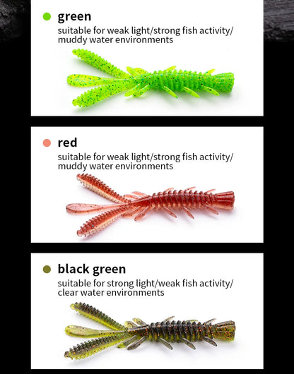LINNHUE Floating Soft Shrimp Fishing Bait NED Rig Wobblers Shrimp Swim Lure Jig Salt Silicone Swimbait with Fish Attractant