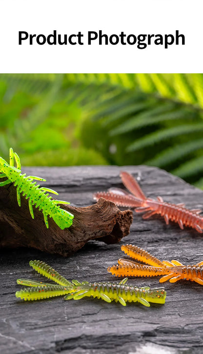 LINNHUE Floating Soft Shrimp Fishing Bait NED Rig Wobblers Shrimp Swim Lure Jig Salt Silicone Swimbait with Fish Attractant