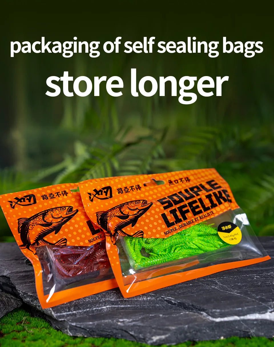 LINNHUE Floating Soft Shrimp Fishing Bait NED Rig Wobblers Shrimp Swim Lure Jig Salt Silicone Swimbait with Fish Attractant