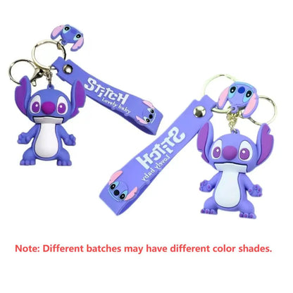 Lilo & Stitch Toys Keychian Anime Stitch Pendant Keychain Sweet Pink Angel Keychians Women Car Keyring Girl Birthday Gift