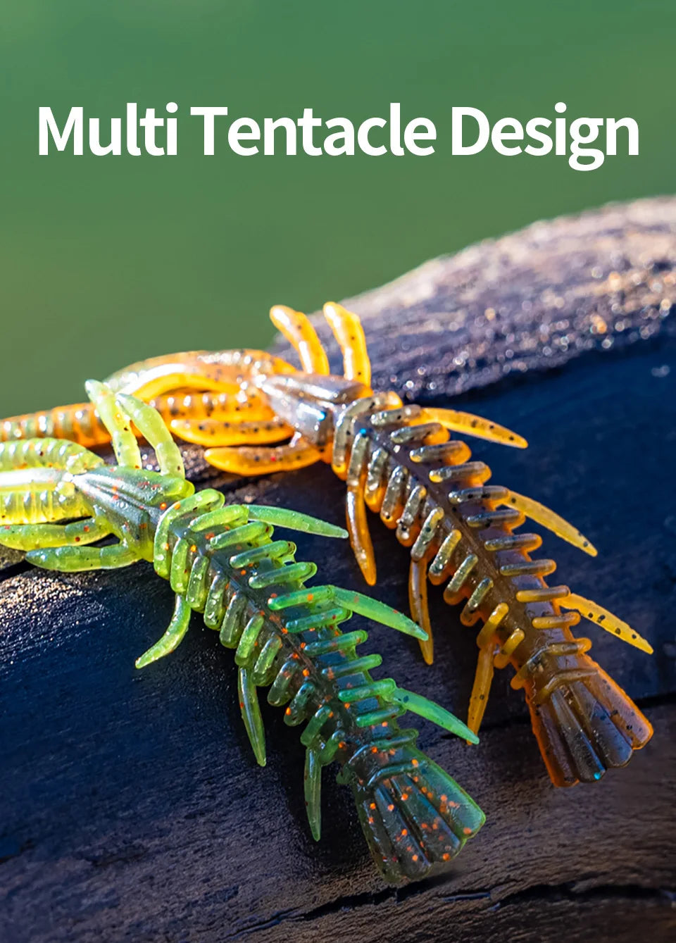 LINNHUE Floating Soft Shrimp Fishing Bait NED Rig Wobblers Shrimp Swim Lure Jig Salt Silicone Swimbait with Fish Attractant