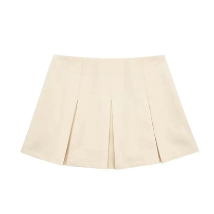 Mooyufon Fashion Women's High Waist Shorts Skirts Pleated Skirt Shorts Women Striped Bermuda Shorts Woman Casual Mini Shorts