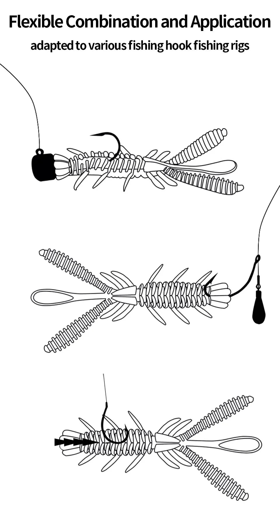 LINNHUE Floating Soft Shrimp Fishing Bait NED Rig Wobblers Shrimp Swim Lure Jig Salt Silicone Swimbait with Fish Attractant