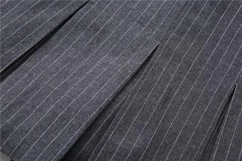 Mooyufon Fashion Women's High Waist Shorts Skirts Pleated Skirt Shorts Women Striped Bermuda Shorts Woman Casual Mini Shorts