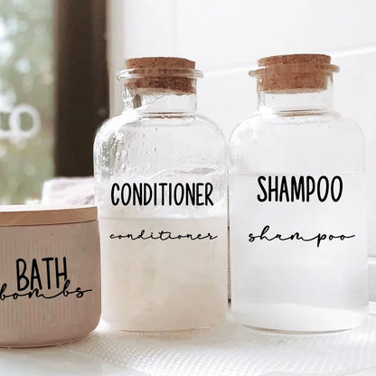 Bathroom Shampoo Body Wash Label Vinyl Sticker Bottle Jar Dispenser Labels Decals Decoration Home Organisation Storage Label