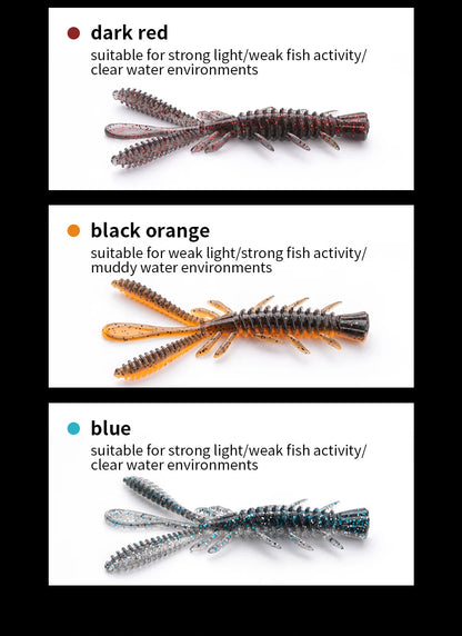 LINNHUE Floating Soft Shrimp Fishing Bait NED Rig Wobblers Shrimp Swim Lure Jig Salt Silicone Swimbait with Fish Attractant