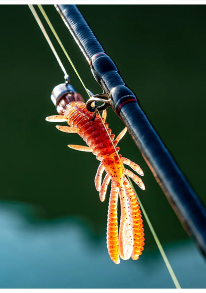 LINNHUE Floating Soft Shrimp Fishing Bait NED Rig Wobblers Shrimp Swim Lure Jig Salt Silicone Swimbait with Fish Attractant