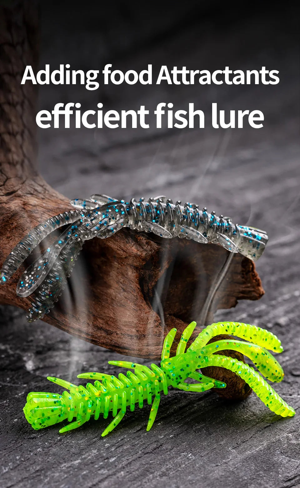 LINNHUE Floating Soft Shrimp Fishing Bait NED Rig Wobblers Shrimp Swim Lure Jig Salt Silicone Swimbait with Fish Attractant