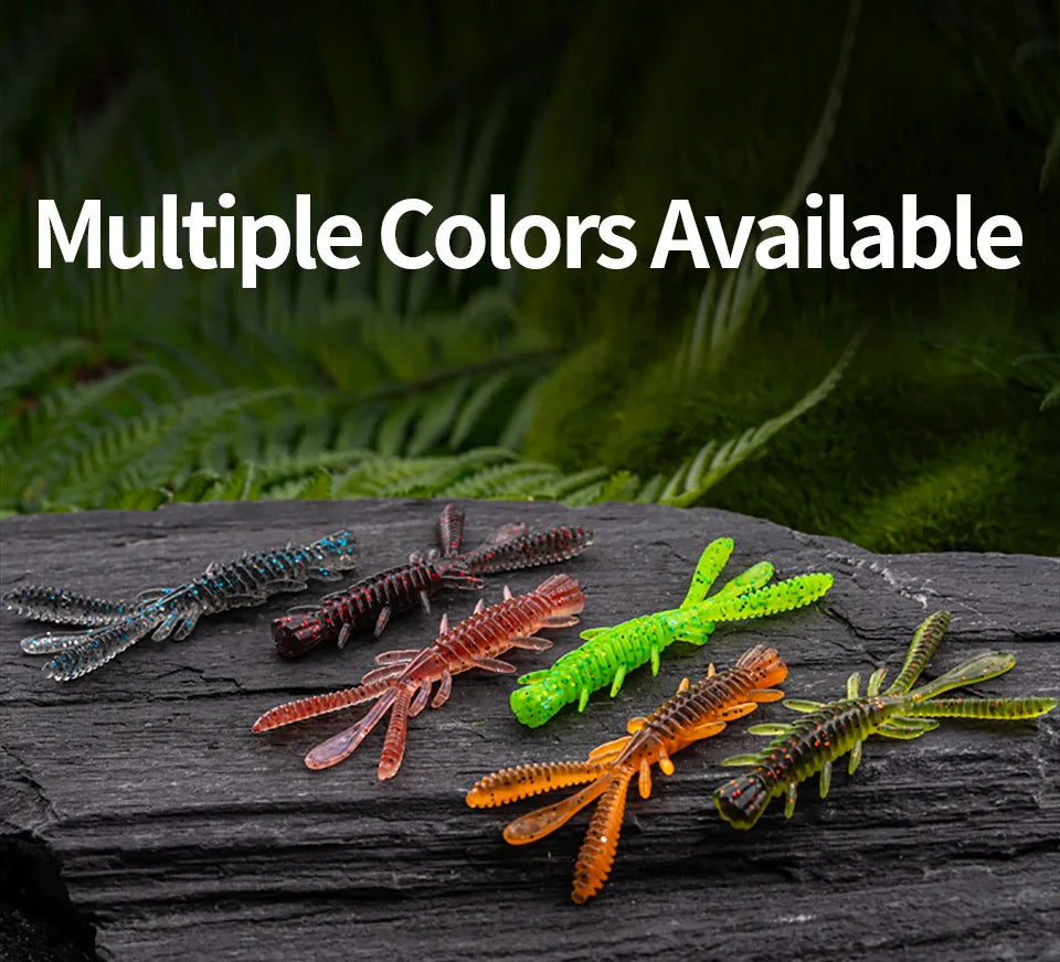 LINNHUE Floating Soft Shrimp Fishing Bait NED Rig Wobblers Shrimp Swim Lure Jig Salt Silicone Swimbait with Fish Attractant