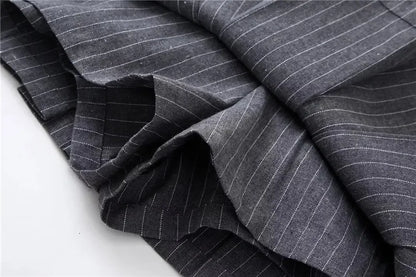 Mooyufon Fashion Women's High Waist Shorts Skirts Pleated Skirt Shorts Women Striped Bermuda Shorts Woman Casual Mini Shorts