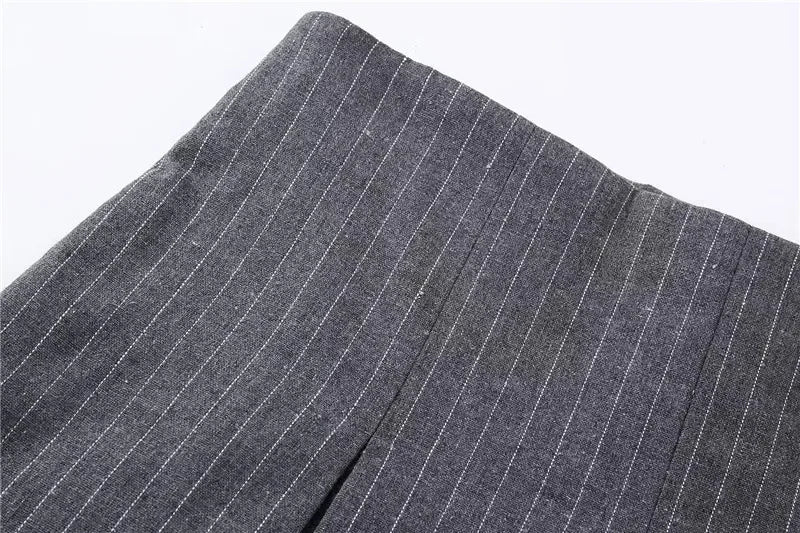 Mooyufon Fashion Women's High Waist Shorts Skirts Pleated Skirt Shorts Women Striped Bermuda Shorts Woman Casual Mini Shorts