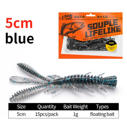 LINNHUE Floating Soft Shrimp Fishing Bait NED Rig Wobblers Shrimp Swim Lure Jig Salt Silicone Swimbait with Fish Attractant