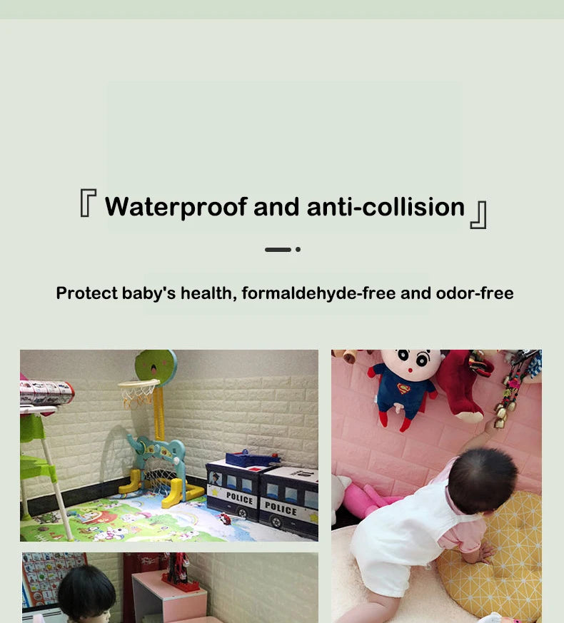 70cm*100cm Self-adhesive Wallpaper Background Modern Home Decoration PVC Waterproof Wall Stickers Foam 3D DIY Brick Pattern Room