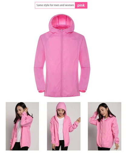 LNGXO Hiking Waterproof Jacket Women Men Camping Running Sun-Protective Windbreaker Quick Dry Outdoor Sport Rain Coat Unisex