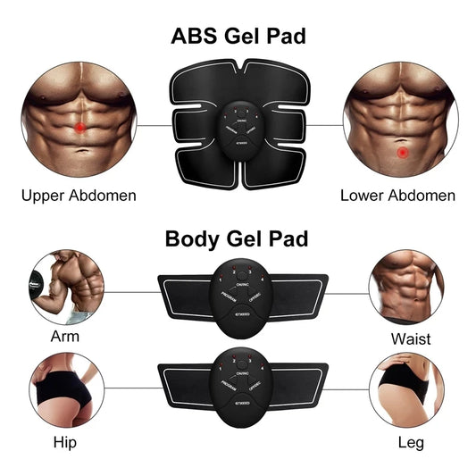 Wireless EMS Muscle Stimulator ABS Abdominal Muscle Trainer Toner Body Fitness Hip Trainer Shaping Patch Sliming Trainer Unisex