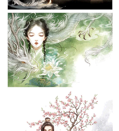 2 books  Chinese Ancient 104 Movie Comics Beautiful illustrations Painting Book (illustration set + coloring book)