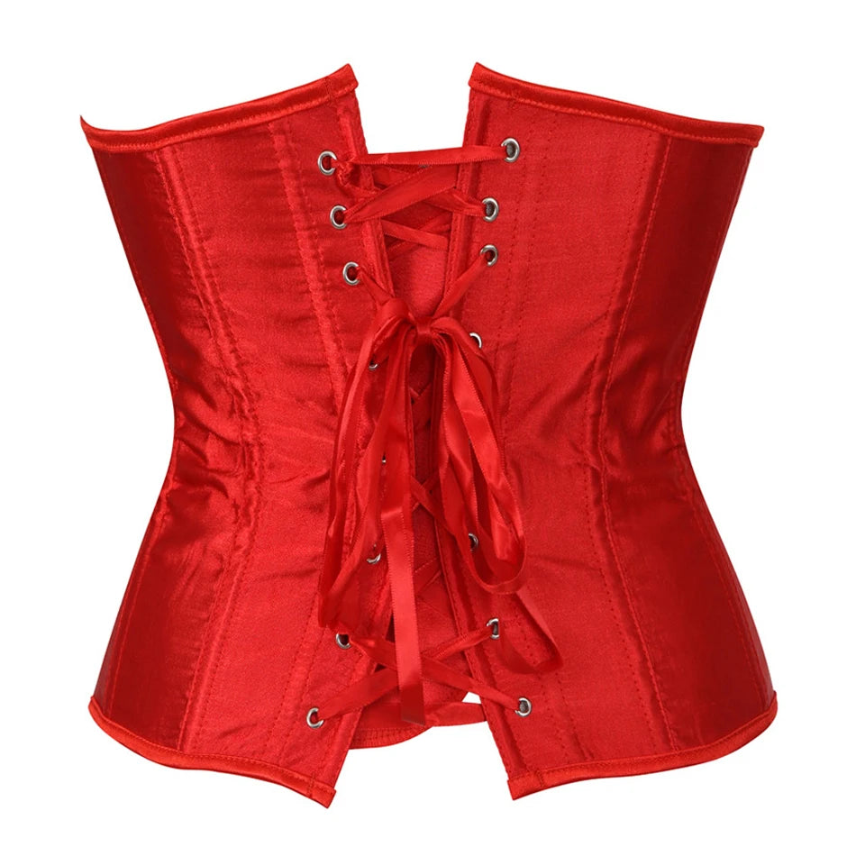 Underbust Corset Sexy Waist Slimming Corset Bustiers Body Shaper for Women Steampunk Lace-up Corset Belt Waist Trainer