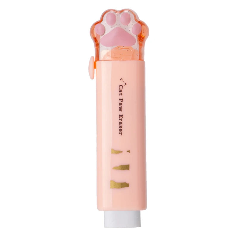 Creativity Retractable Kawaii cat claw Pencil eraser Push Pull Eraser Professional Drawing Painting Cute School Supplies