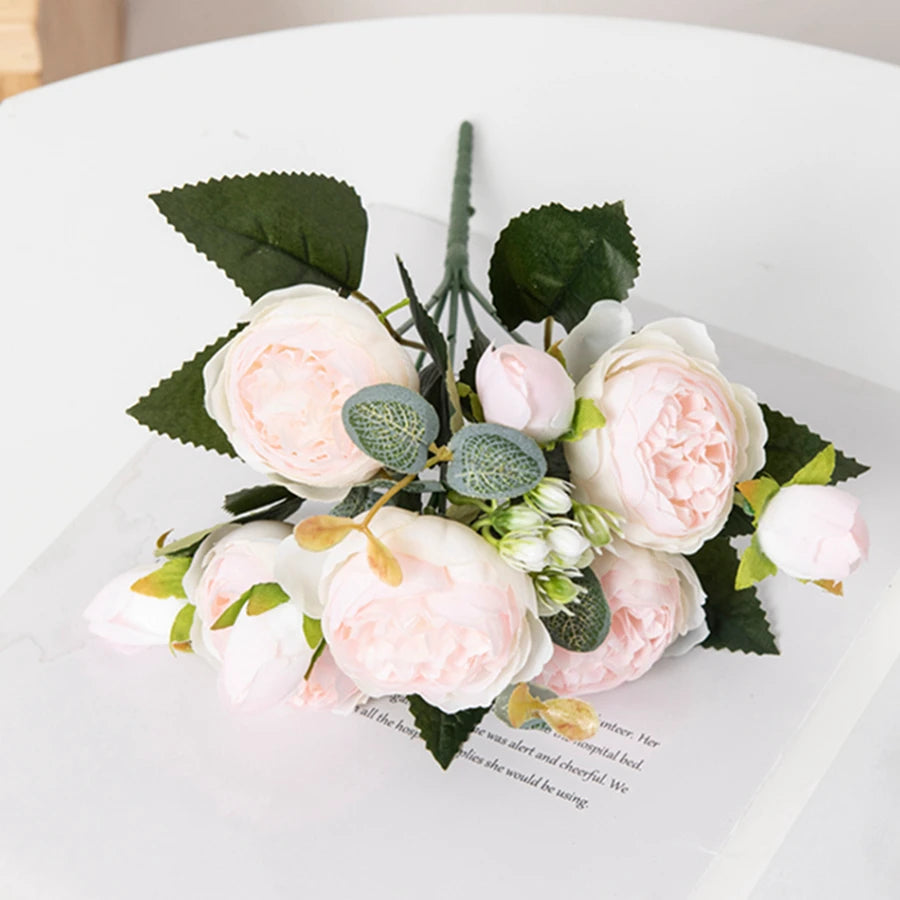 30CM Artificial Flowers Silk Peony Bouquet Festival Vases for Decoration Craft Home Garden Living Room Wedding Accessories props