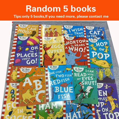 5 Books/Set A Classic Case of Dr. Seuss Children Fun Interesting English Picture Story Book 3-11 Years Kids Learning Toys