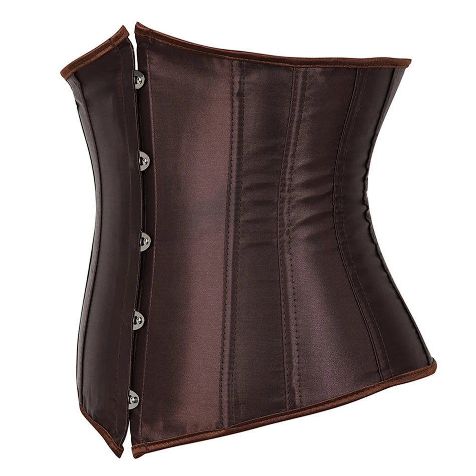Underbust Corset Sexy Waist Slimming Corset Bustiers Body Shaper for Women Steampunk Lace-up Corset Belt Waist Trainer