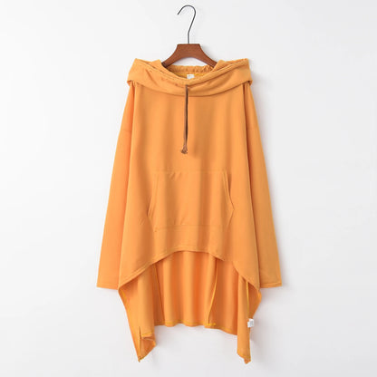 Fashion Trends New European and N Pure Color Long Hoodie