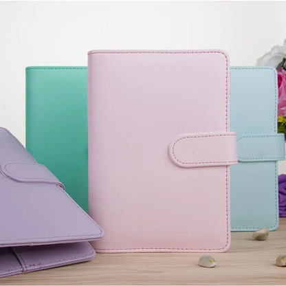 Macaroon Color A6/A5 PU Leather DIY Binder Notebook Cover Diary Agenda Planner Paper Cover School Stationery