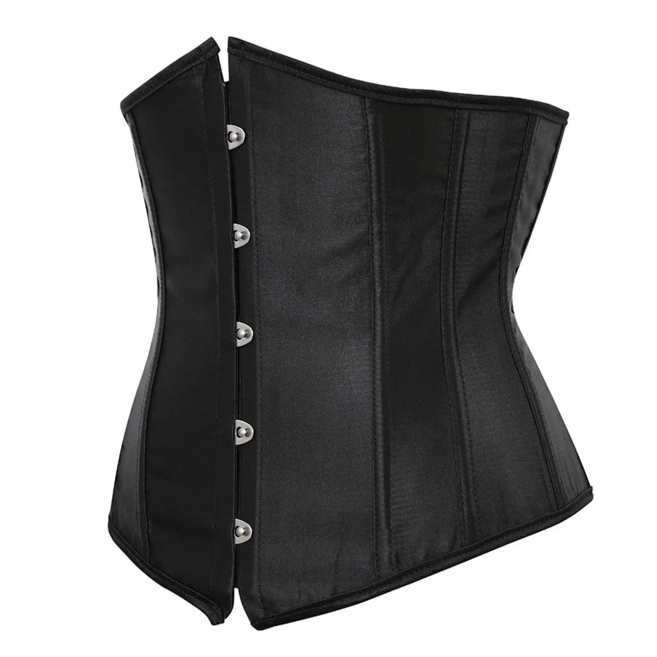 Underbust Corset Sexy Waist Slimming Corset Bustiers Body Shaper for Women Steampunk Lace-up Corset Belt Waist Trainer