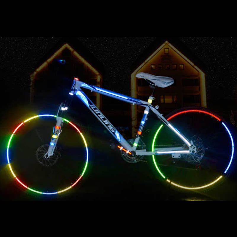 1cmx8m Bike Stickers Reflective Tape Fluorescent Safety Warning Strips MTB Cycling Tapes for Bicycle Helmet Motorcycle Scooter