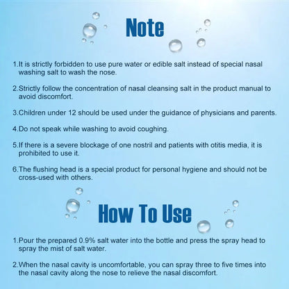 300ml 500ml nasal irrigator Rinse bottles Waterpulse nose wash cleaner Neti Pot Avoid Allergic Rhinitis Sinusitis adult children