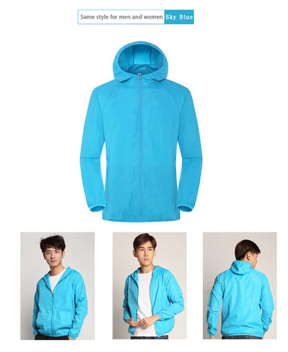 LNGXO Hiking Waterproof Jacket Women Men Camping Running Sun-Protective Windbreaker Quick Dry Outdoor Sport Rain Coat Unisex