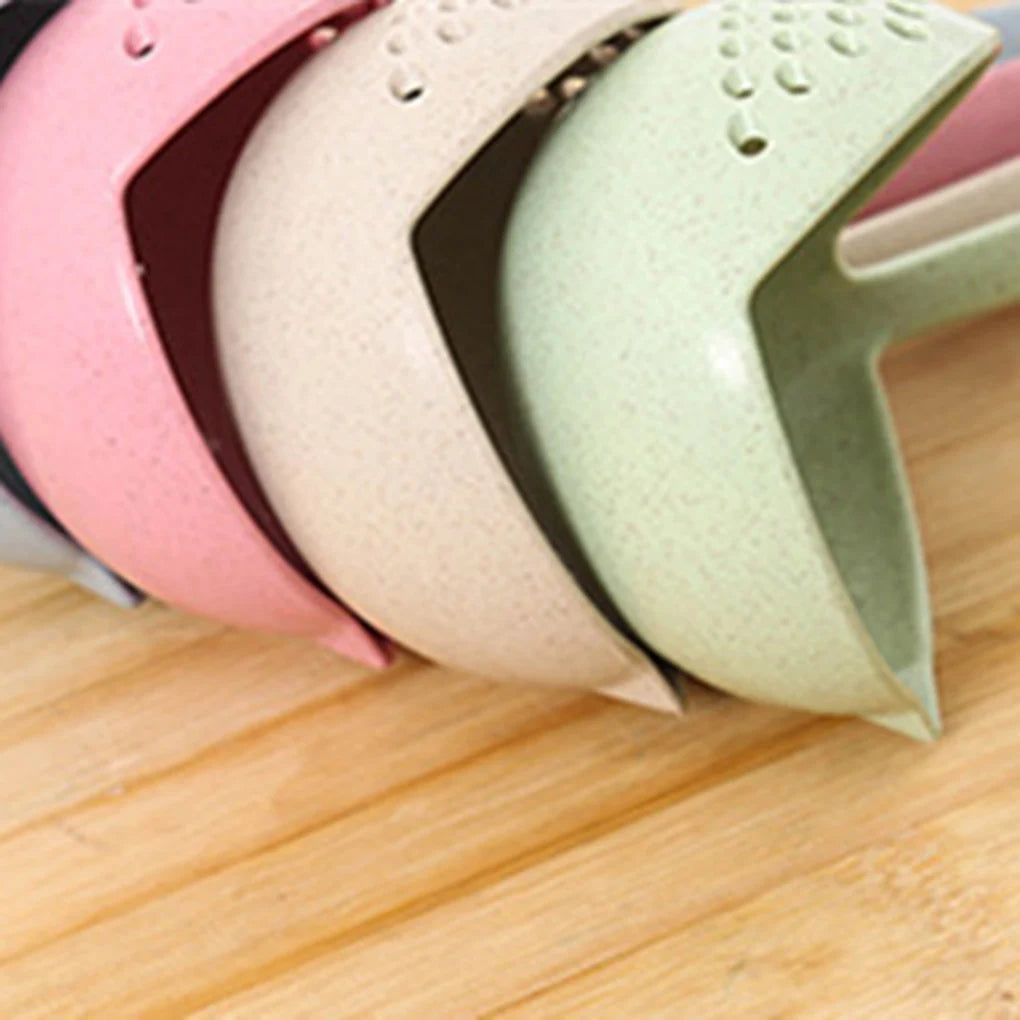 Kitchen Strainer, Solid Color Cooking Colander, Long Handle Soup Spoon, Plastic Kitchen Scoop, Hot Tableware