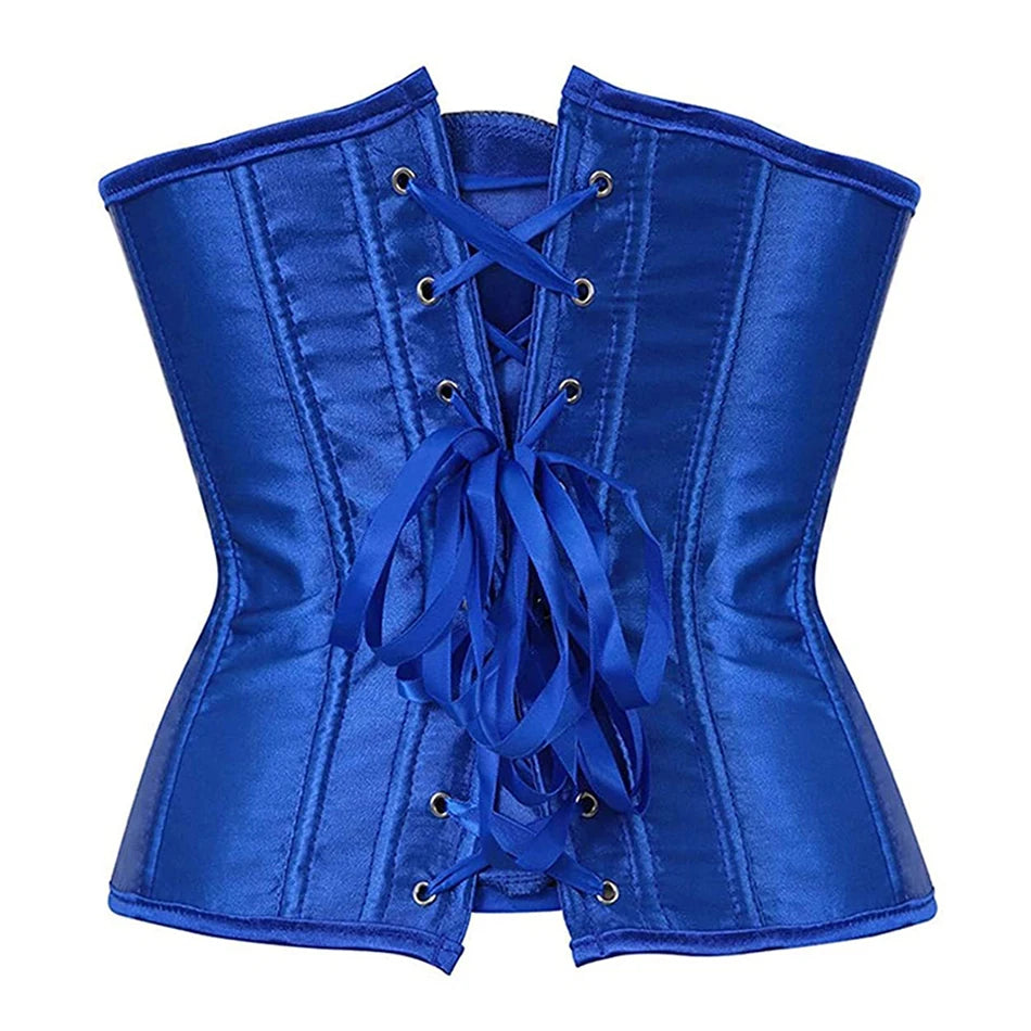 Underbust Corset Sexy Waist Slimming Corset Bustiers Body Shaper for Women Steampunk Lace-up Corset Belt Waist Trainer