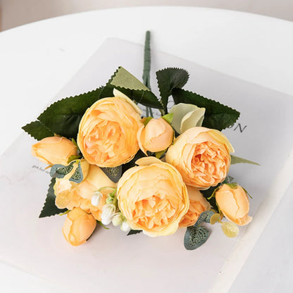 30CM Artificial Flowers Silk Peony Bouquet Festival Vases for Decoration Craft Home Garden Living Room Wedding Accessories props