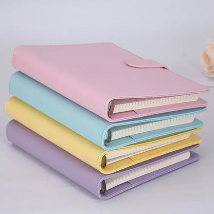 Macaroon Color A6/A5 PU Leather DIY Binder Notebook Cover Diary Agenda Planner Paper Cover School Stationery