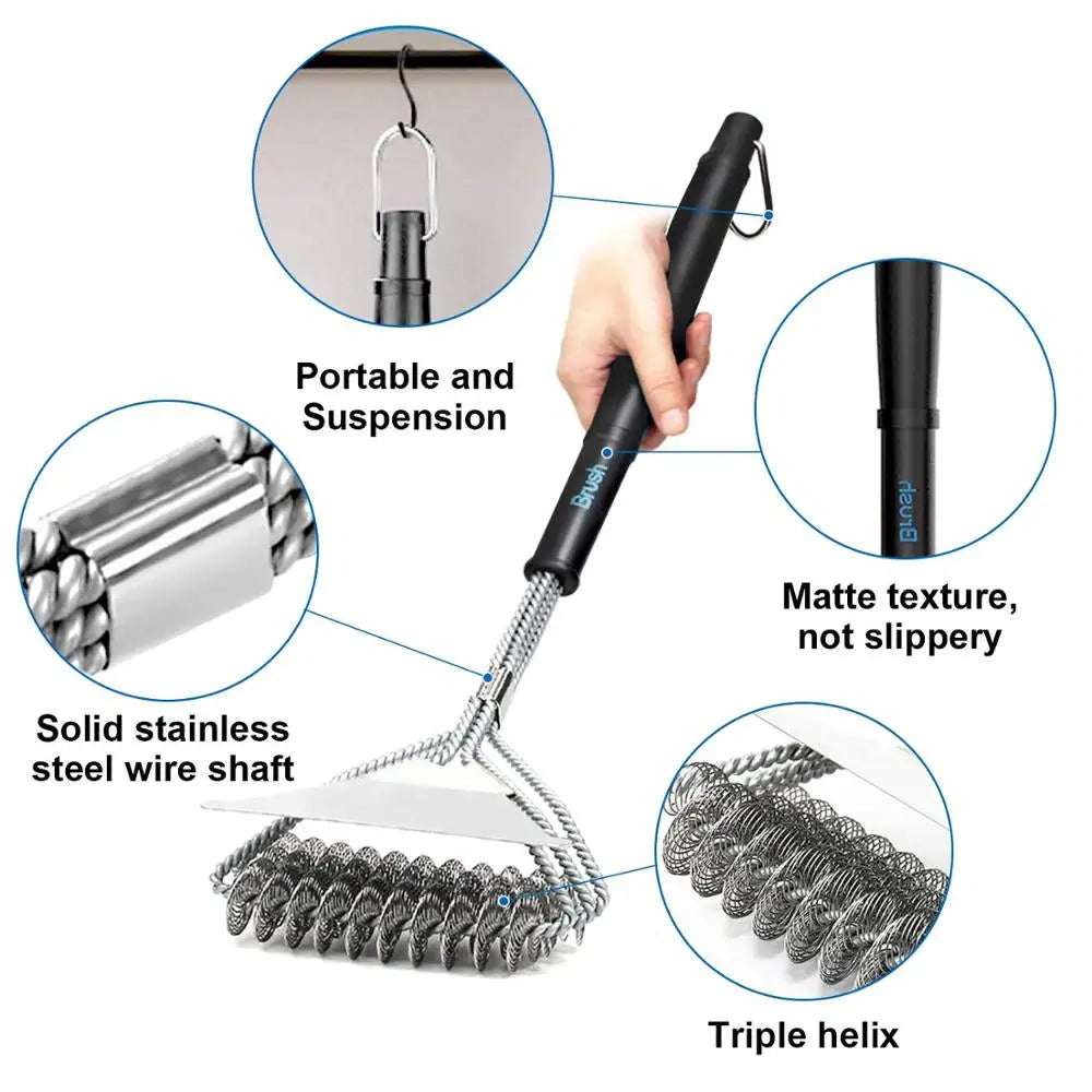 Grill Brush and Scraper, Best BBQ Cleaner, Perfect Tools for All Grill Types, Including Weber, Ideal Barbecue Accessories