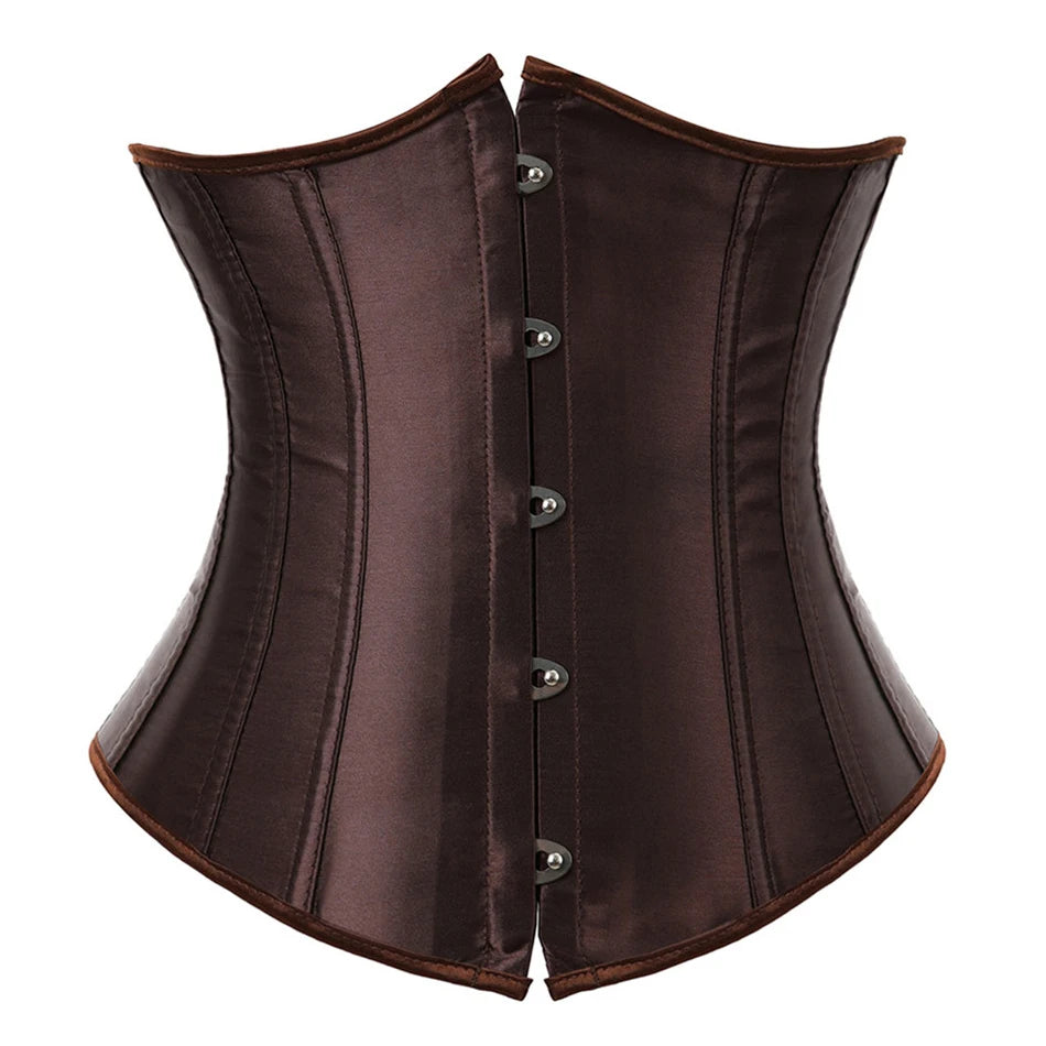 Underbust Corset Sexy Waist Slimming Corset Bustiers Body Shaper for Women Steampunk Lace-up Corset Belt Waist Trainer