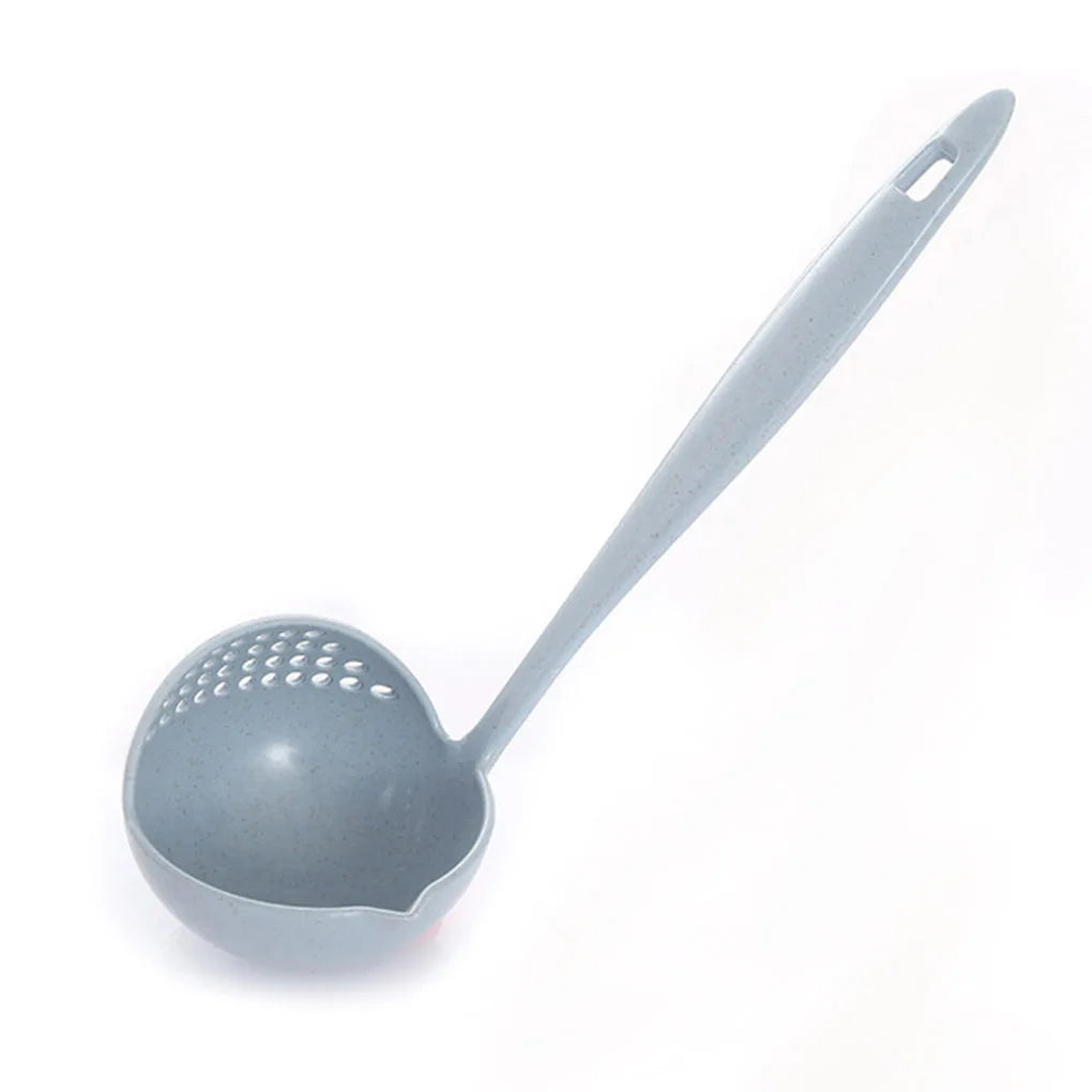 Kitchen Strainer, Solid Color Cooking Colander, Long Handle Soup Spoon, Plastic Kitchen Scoop, Hot Tableware