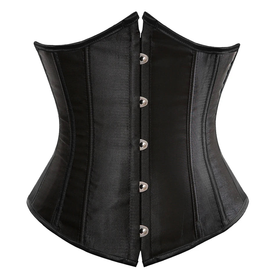 Underbust Corset Sexy Waist Slimming Corset Bustiers Body Shaper for Women Steampunk Lace-up Corset Belt Waist Trainer