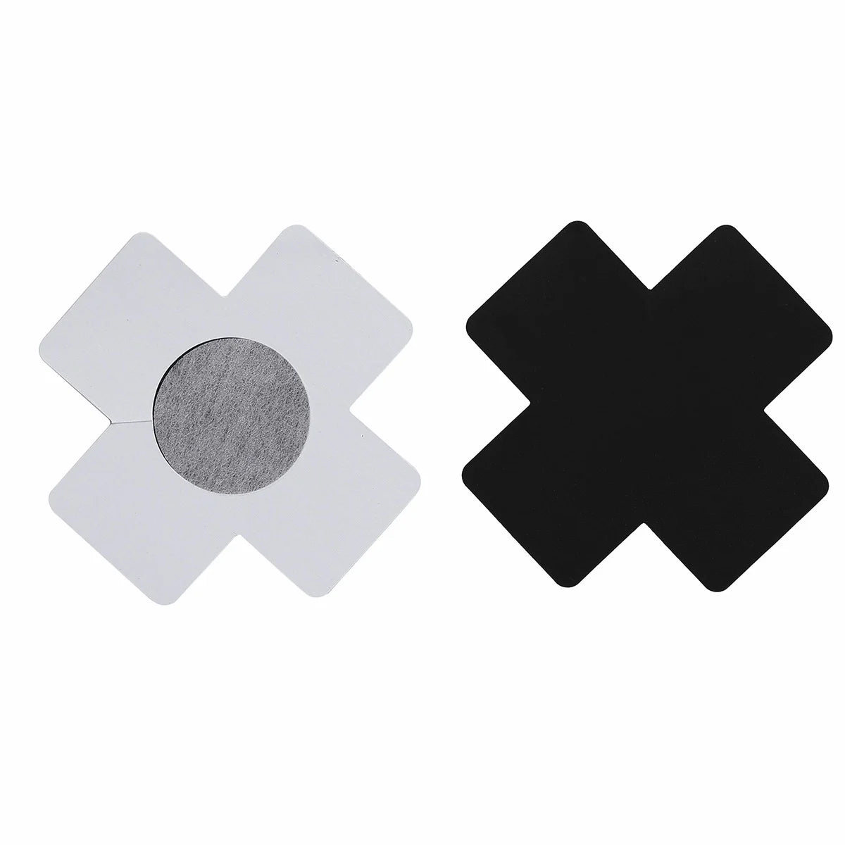 US STOCK 20pcs Black Women Cross Shape Self-Adhesive Disposable Satin Nipple Cover Breast Pasties Stickers for strapless Clothes