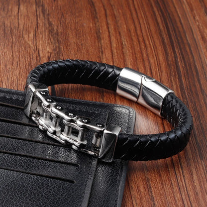 Luxury Accessories Bracelet Men's Fashion Gift Black Genuine Leather Bracelets DIY Combination Wild Handsome Gift