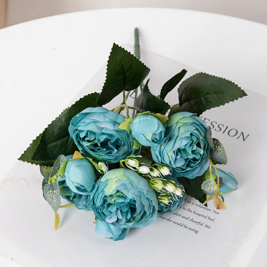 30CM Artificial Flowers Silk Peony Bouquet Festival Vases for Decoration Craft Home Garden Living Room Wedding Accessories props