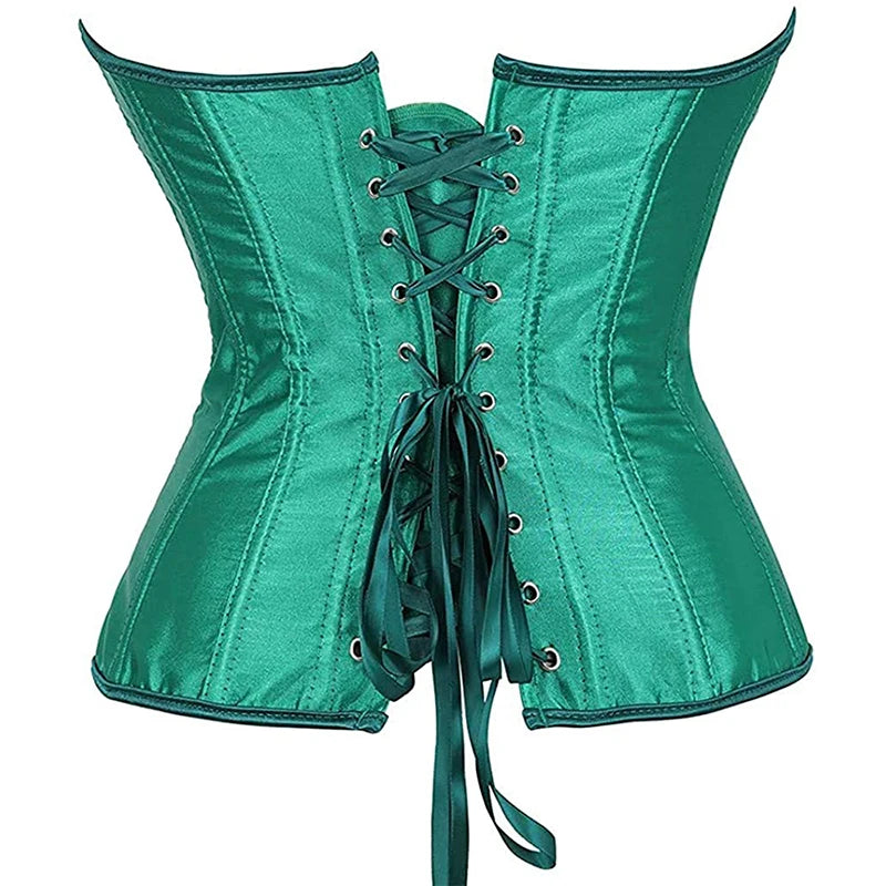 Underbust Corset Sexy Waist Slimming Corset Bustiers Body Shaper for Women Steampunk Lace-up Corset Belt Waist Trainer
