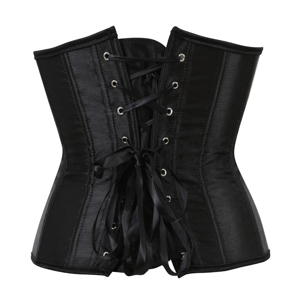 Underbust Corset Sexy Waist Slimming Corset Bustiers Body Shaper for Women Steampunk Lace-up Corset Belt Waist Trainer