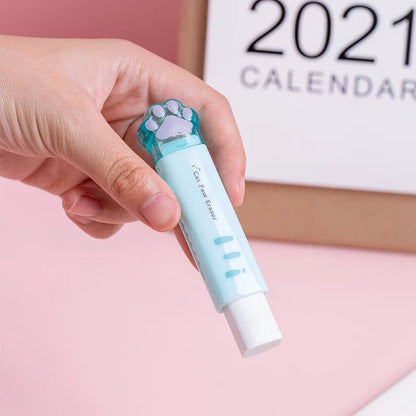 Creativity Retractable Kawaii cat claw Pencil eraser Push Pull Eraser Professional Drawing Painting Cute School Supplies