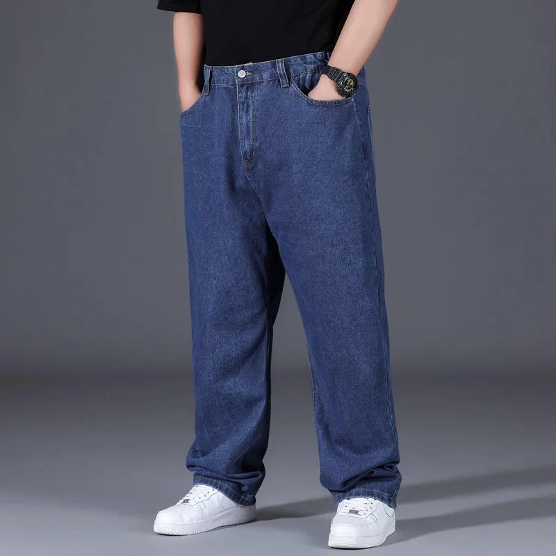 10XL Oversize Jeans Men Fashion Streetwear Plus Size Cotton Loose Jeans Pants Casual Cargo Pants Breathable Big Fat Trousers