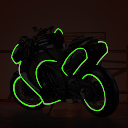 1cmx8m Bike Stickers Reflective Tape Fluorescent Safety Warning Strips MTB Cycling Tapes for Bicycle Helmet Motorcycle Scooter
