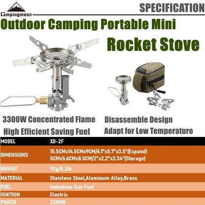 Campingmoon Adjustable mini Camping accessories portable camping gas Stove