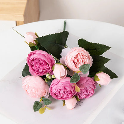 30CM Artificial Flowers Silk Peony Bouquet Festival Vases for Decoration Craft Home Garden Living Room Wedding Accessories props